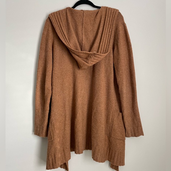 Pink Rose burnt orange long cardigan slouchy hood. Size Medium, 2 deep pockets - Picture 2 of 6